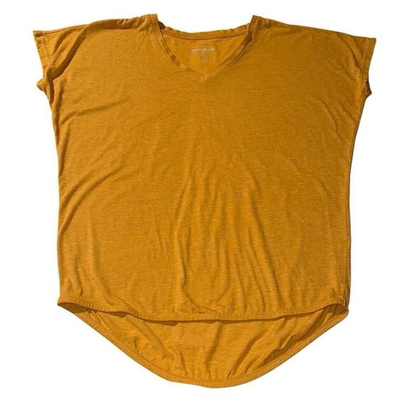 For The Republic Mustard Heather V-neck Dolman Sleeve Hi-Low Tunic Ladies Small - Picture 1 of 6